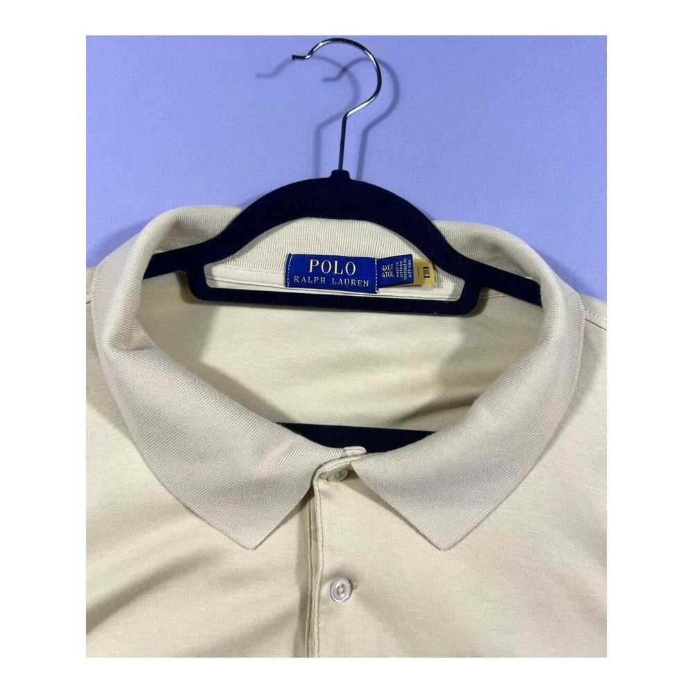 Polo Ralph Lauren Mens 4XLT Yellow Short Sleeve Classic Fit Pony Logo Polo Shirt